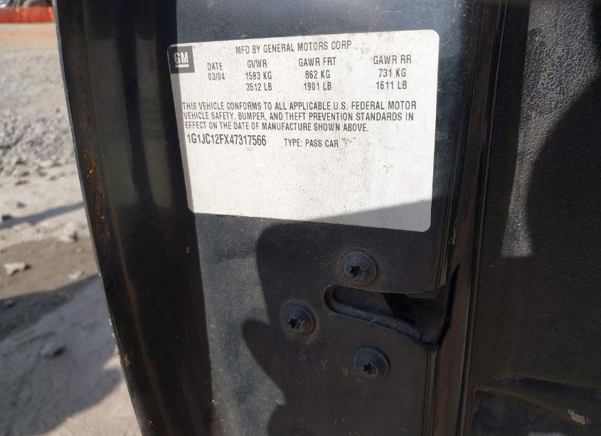 Photo 9 of 2004 Chevrolet Cavalier (VIN 1G1JC12FX47317566)