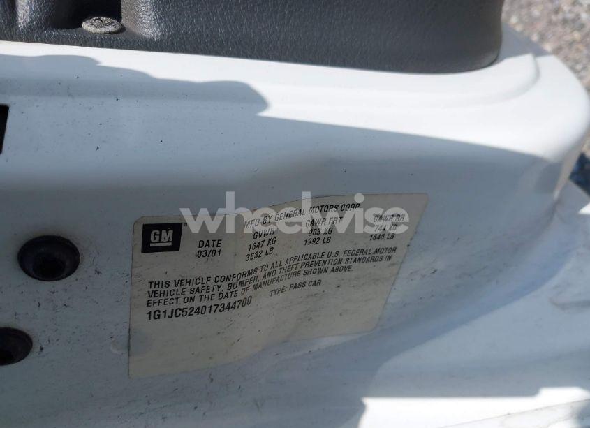 Photo 9 of 2001 Chevrolet Cavalier (VIN 1G1JC524017344700)