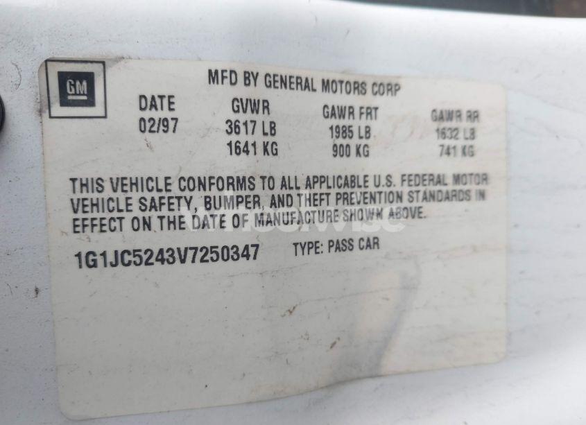 Photo 9 of 1997 Chevrolet Cavalier (VIN 1G1JC5243V7250347)