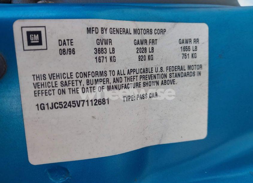 Photo 9 of 1997 Chevrolet Cavalier (VIN 1G1JC5245V7112681)