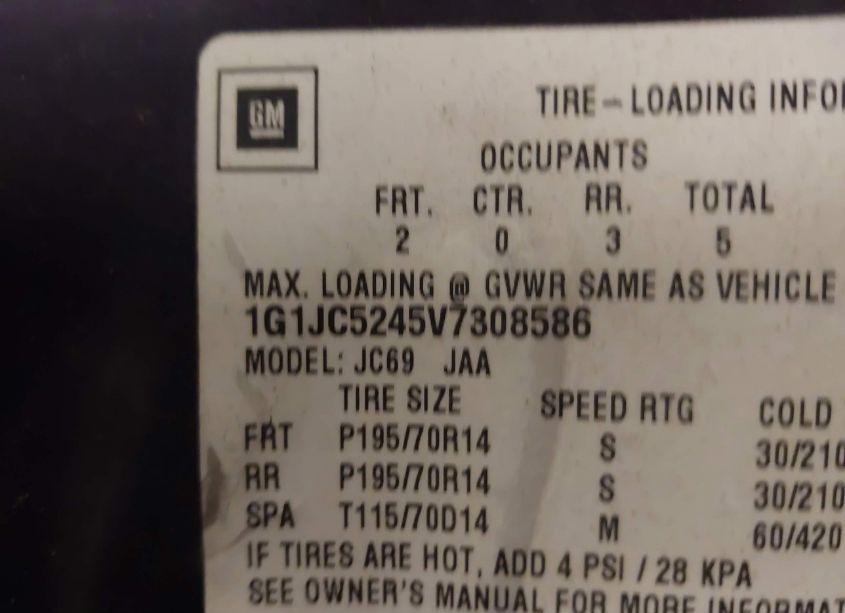 Photo 9 of 1997 Chevrolet Cavalier BASE CMI (VIN 1G1JC5245V7308586)