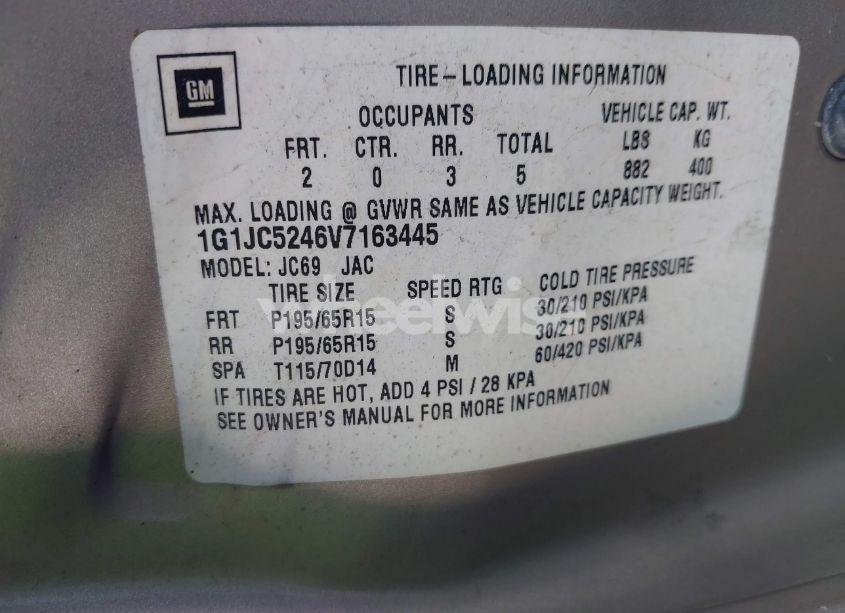 Photo 9 of 1997 Chevrolet Cavalier (VIN 1G1JC5246V7163445)