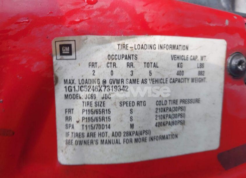 Photo 9 of 1999 Chevrolet Cavalier (VIN 1G1JC5246X7319342)