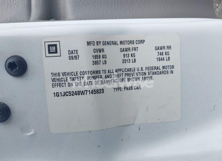 Photo 9 of 1998 Chevrolet Cavalier (VIN 1G1JC5248W7145823)