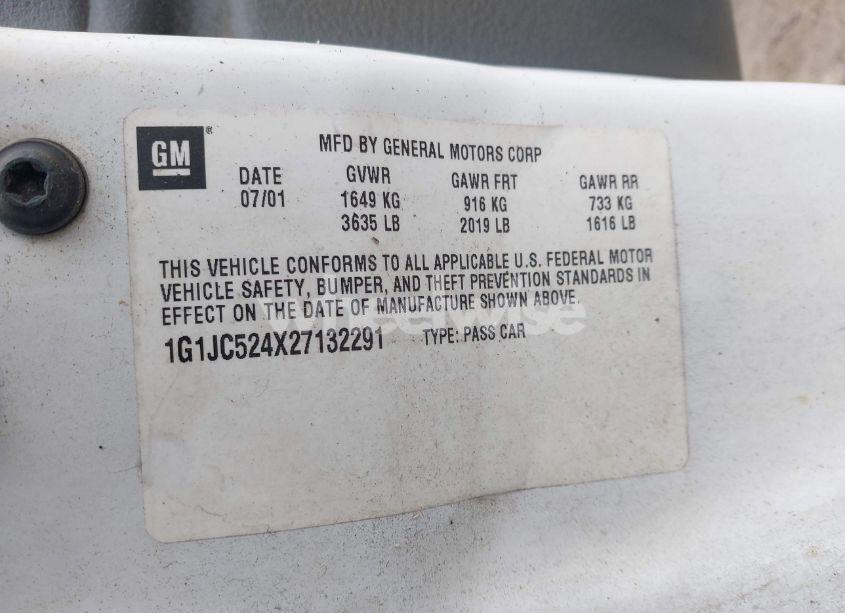 Photo 9 of 2002 Chevrolet Cavalier (VIN 1G1JC524X27132291)