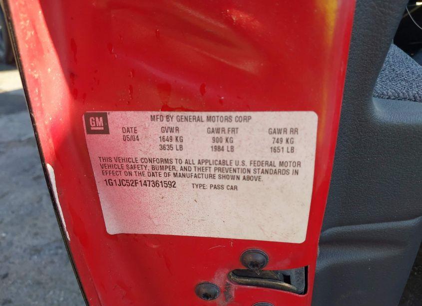 Photo 9 of 2004 Chevrolet Cavalier (VIN 1G1JC52F147361592)