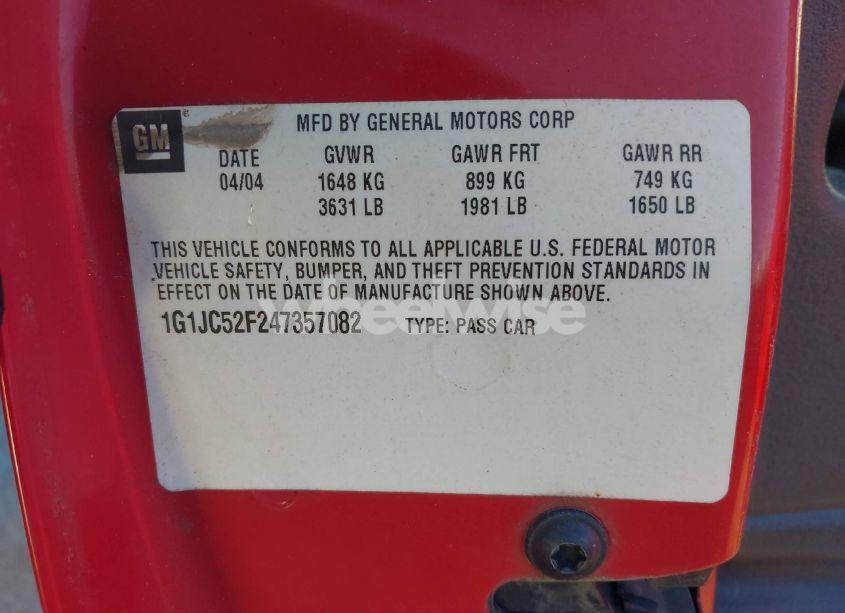 Photo 9 of 2004 Chevrolet Cavalier (VIN 1G1JC52F247357082)