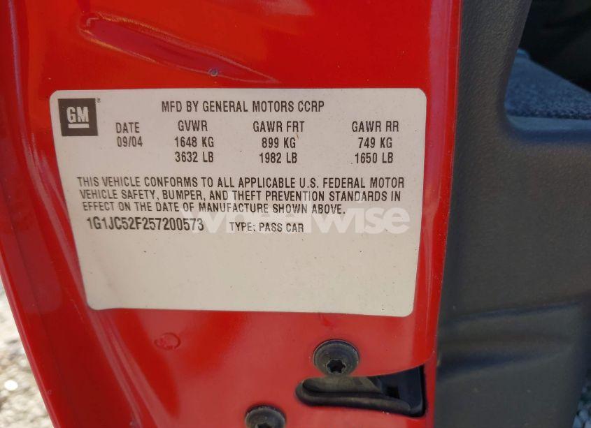 Photo 9 of 2005 Chevrolet Cavalier (VIN 1G1JC52F257200573)