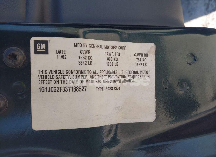 Photo 9 of 2003 Chevrolet Cavalier (VIN 1G1JC52F337188527)