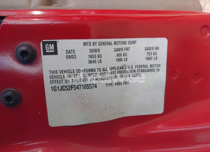 Photo 9 of 2004 Chevrolet Cavalier (VIN 1G1JC52F547165574)