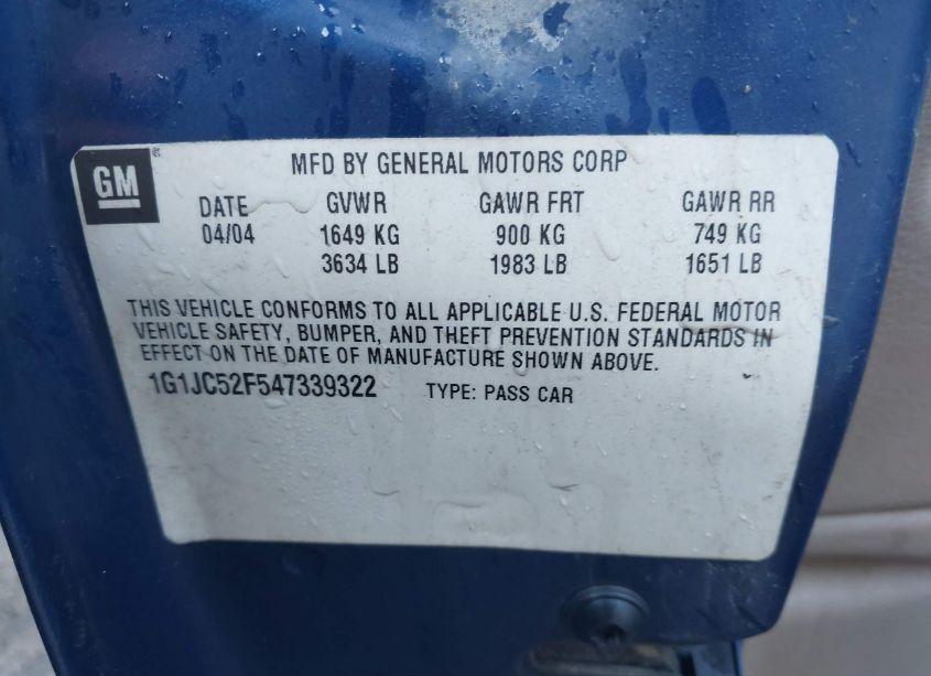 Photo 9 of 2004 Chevrolet Cavalier (VIN 1G1JC52F547339322)