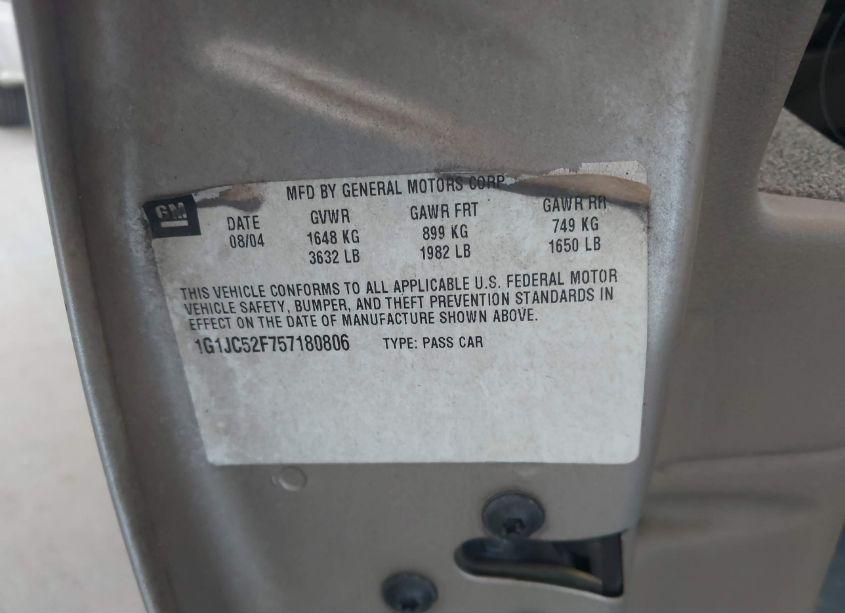 Photo 9 of 2005 Chevrolet Cavalier (VIN 1G1JC52F757180806)