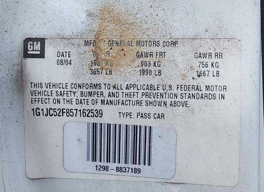 Photo 9 of 2005 Chevrolet Cavalier (VIN 1G1JC52F857162539)