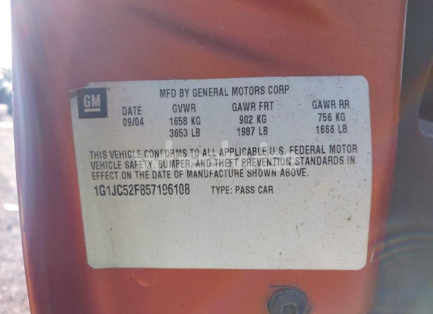 Photo 9 of 2005 Chevrolet Cavalier (VIN 1G1JC52F857196108)