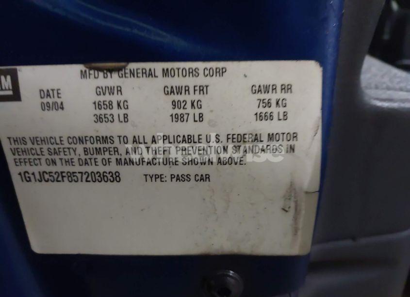 Photo 9 of 2005 Chevrolet Cavalier (VIN 1G1JC52F857203638)