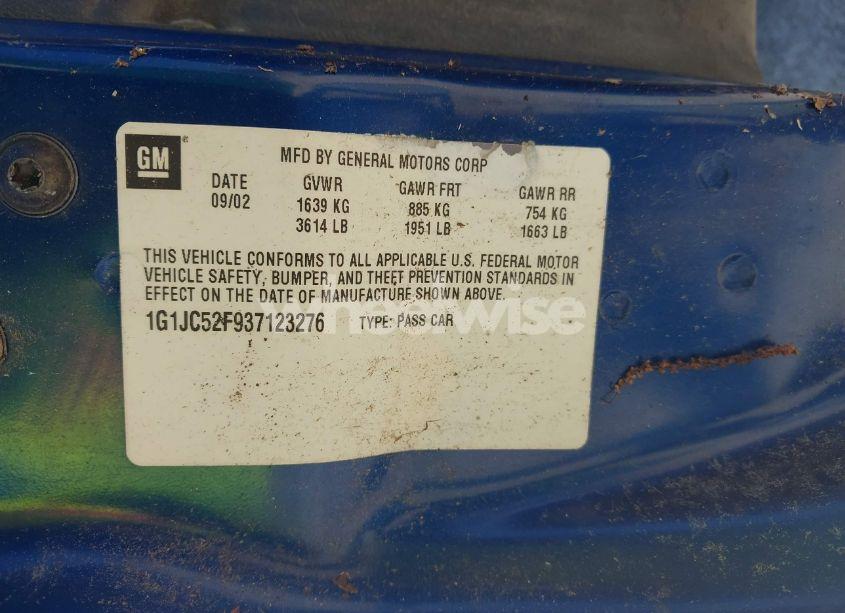 Photo 9 of 2003 Chevrolet Cavalier (VIN 1G1JC52F937123276)