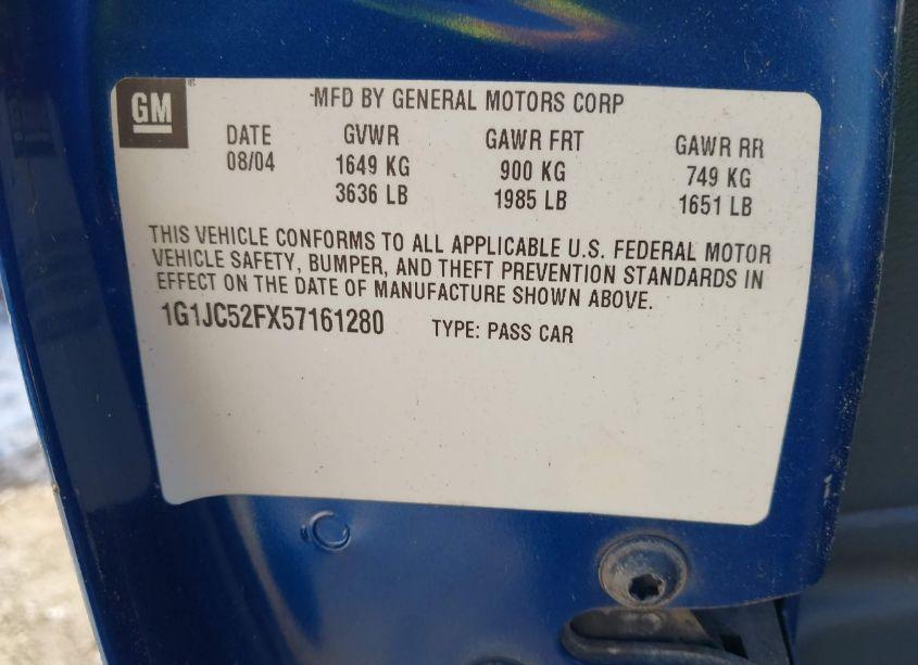 Photo 9 of 2005 Chevrolet Cavalier (VIN 1G1JC52FX57161280)