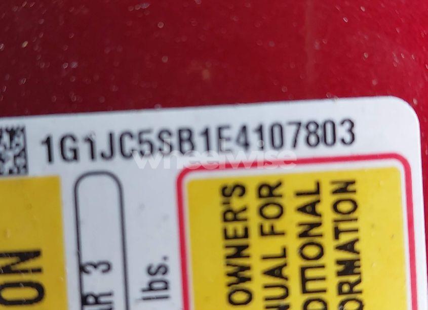 Photo 9 of 2014 Chevrolet Sonic LT AUTO (VIN 1G1JC5SB1E4107803)