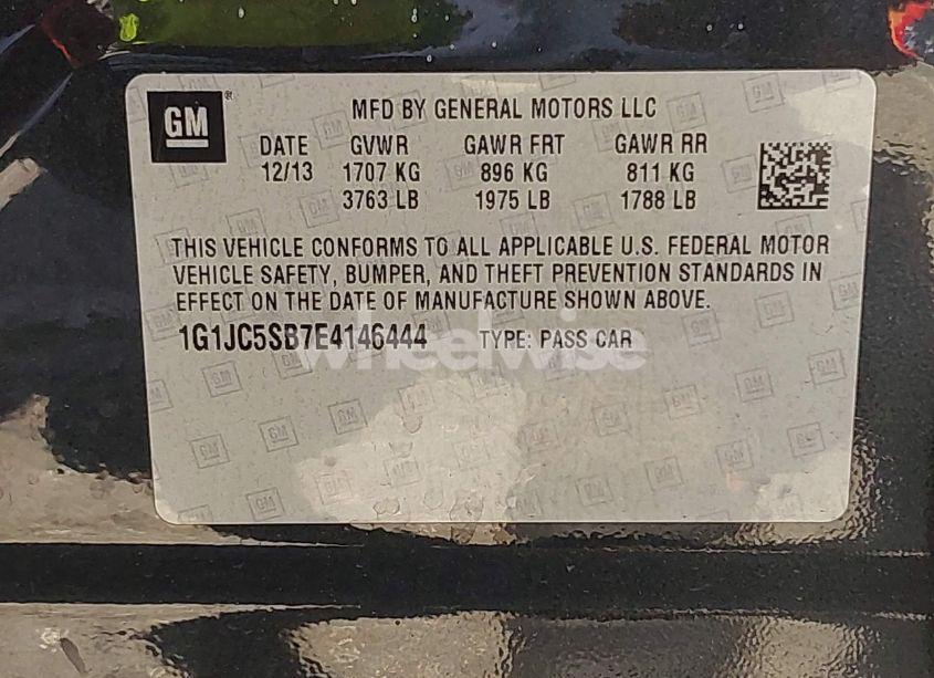 Photo 9 of 2014 Chevrolet Sonic LT AUTO (VIN 1G1JC5SB7E4146444)