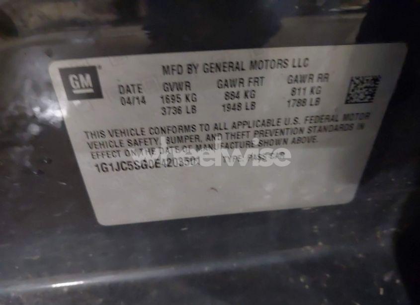 Photo 9 of 2014 Chevrolet Sonic LT AUTO (VIN 1G1JC5SG0E4203501)