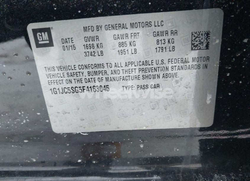 Photo 9 of 2015 Chevrolet Sonic LT AUTO (VIN 1G1JC5SG5F4163045)