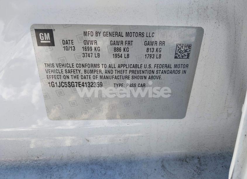 Photo 9 of 2014 Chevrolet Sonic LT AUTO (VIN 1G1JC5SG7E4132359)