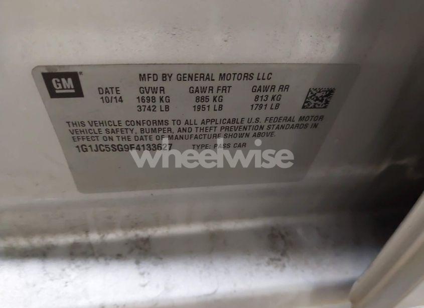 Photo 9 of 2015 Chevrolet Sonic LT AUTO (VIN 1G1JC5SG9F4133627)