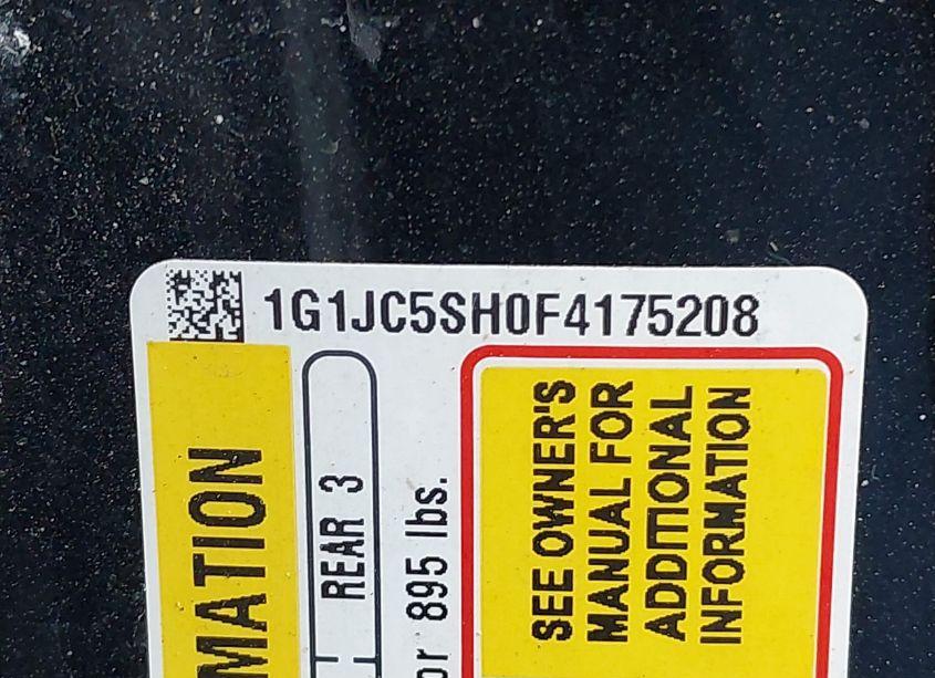 Photo 9 of 2015 Chevrolet Sonic LT AUTO (VIN 1G1JC5SH0F4175208)