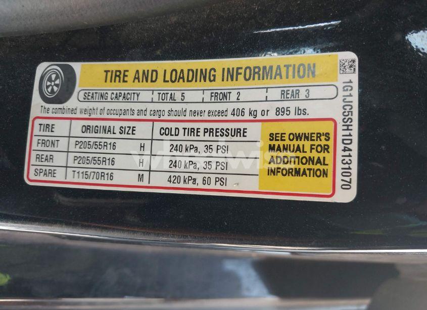 Photo 9 of 2013 Chevrolet Sonic LT (VIN 1G1JC5SH1D4131070)