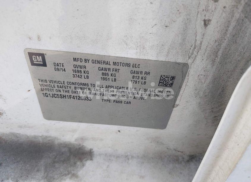 Photo 9 of 2015 Chevrolet Sonic LT AUTO (VIN 1G1JC5SH1F4126633)