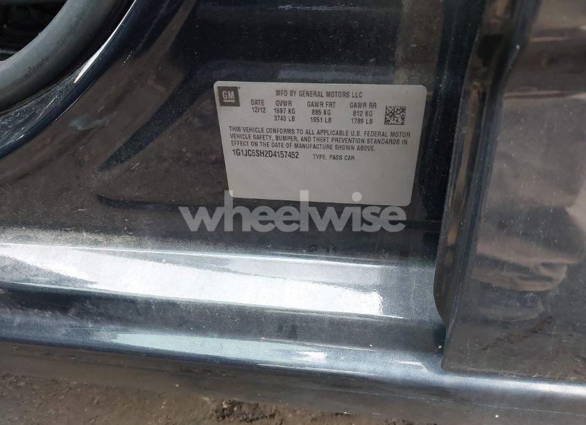 Photo 9 of 2013 Chevrolet Sonic LT AUTO (VIN 1G1JC5SH2D4157452)