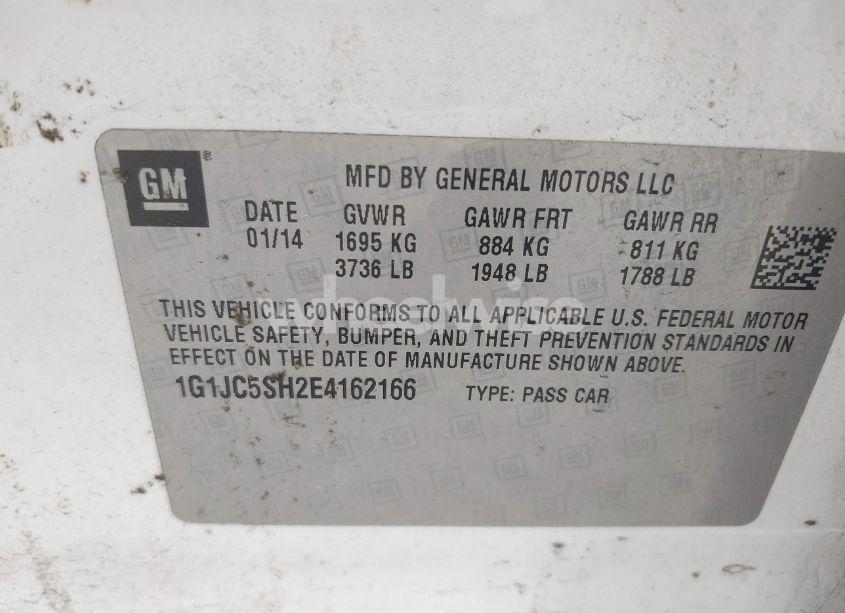 Photo 9 of 2014 Chevrolet Sonic LT AUTO (VIN 1G1JC5SH2E4162166)