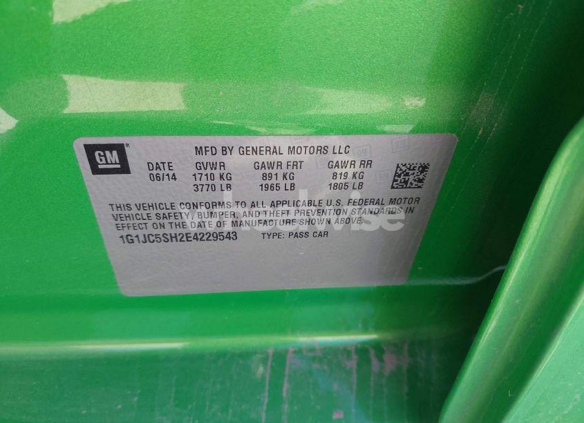 Photo 9 of 2014 Chevrolet Sonic LT AUTO (VIN 1G1JC5SH2E4229543)