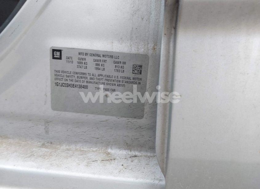 Photo 9 of 2014 Chevrolet Sonic LT AUTO (VIN 1G1JC5SH3E4138488)