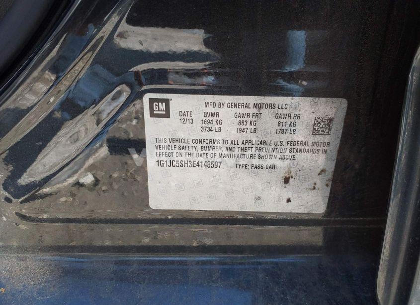 Photo 9 of 2014 Chevrolet Sonic LT AUTO (VIN 1G1JC5SH3E4148597)