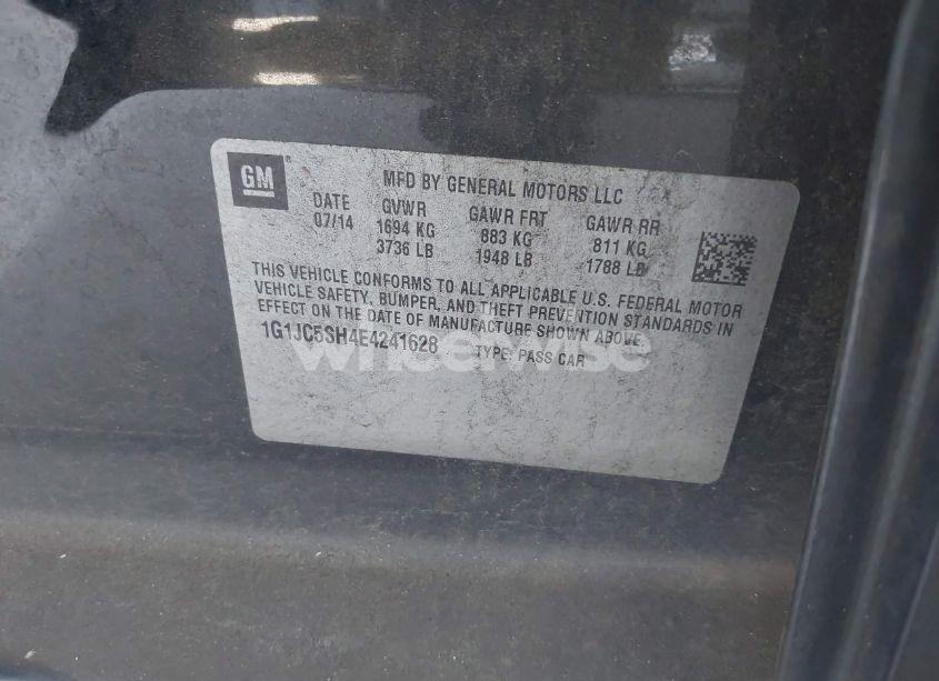 Photo 9 of 2014 Chevrolet Sonic LT AUTO (VIN 1G1JC5SH4E4241628)