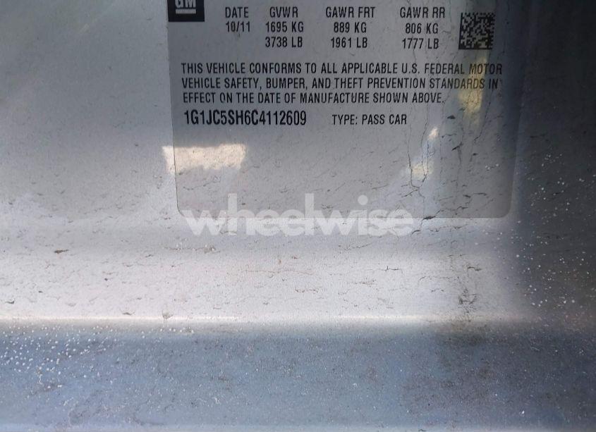 Photo 9 of 2012 Chevrolet Sonic 2LT (VIN 1G1JC5SH6C4112609)