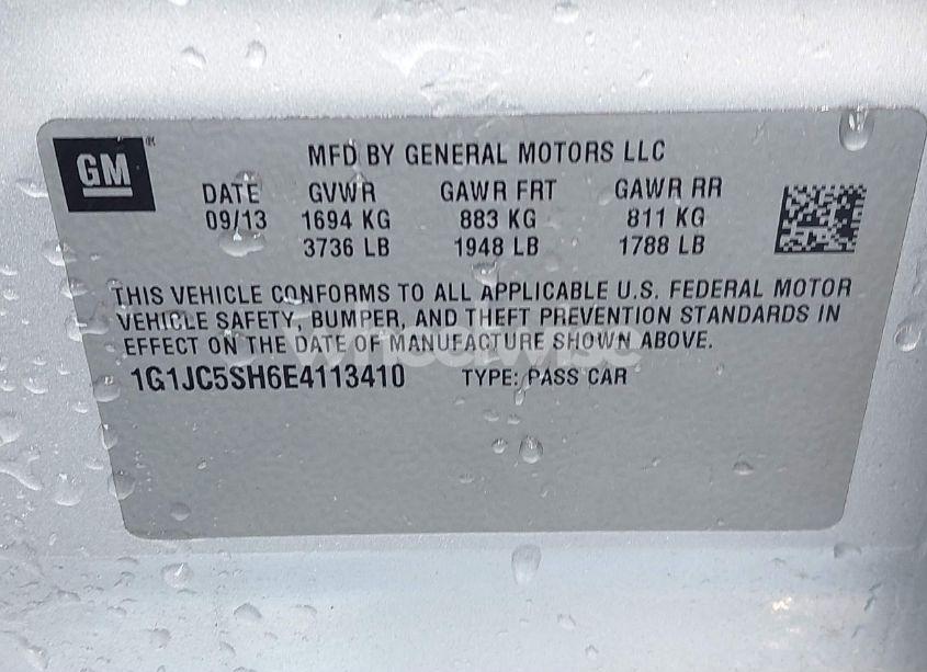 Photo 9 of 2014 Chevrolet Sonic LT AUTO (VIN 1G1JC5SH6E4113410)