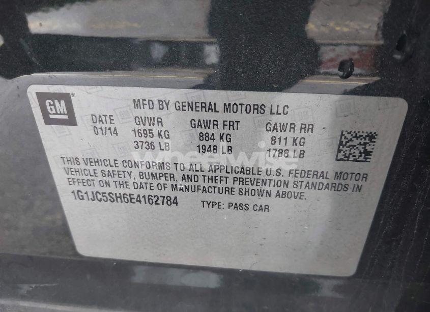 Photo 9 of 2014 Chevrolet Sonic LT AUTO (VIN 1G1JC5SH6E4162784)