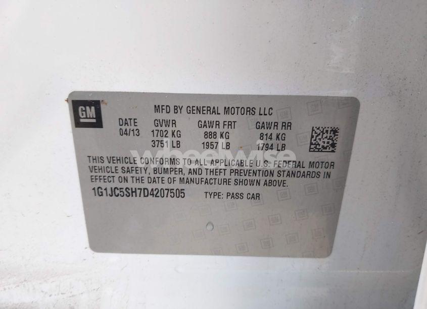 Photo 9 of 2013 Chevrolet Sonic LT AUTO (VIN 1G1JC5SH7D4207505)