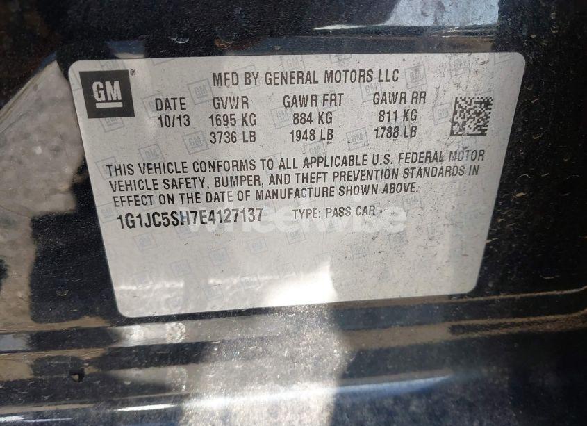 Photo 9 of 2014 Chevrolet Sonic LT AUTO (VIN 1G1JC5SH7E4127137)