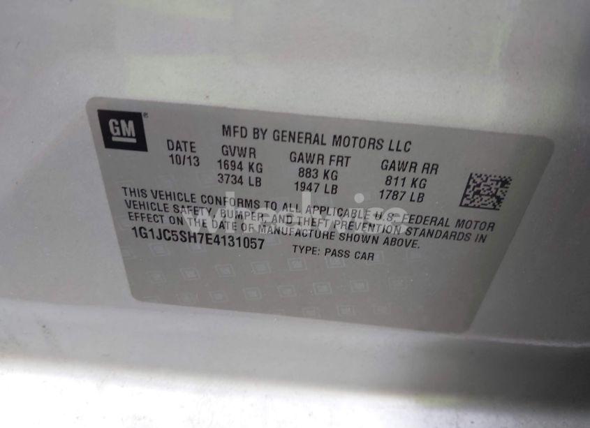 Photo 9 of 2014 Chevrolet Sonic LT AUTO (VIN 1G1JC5SH7E4131057)