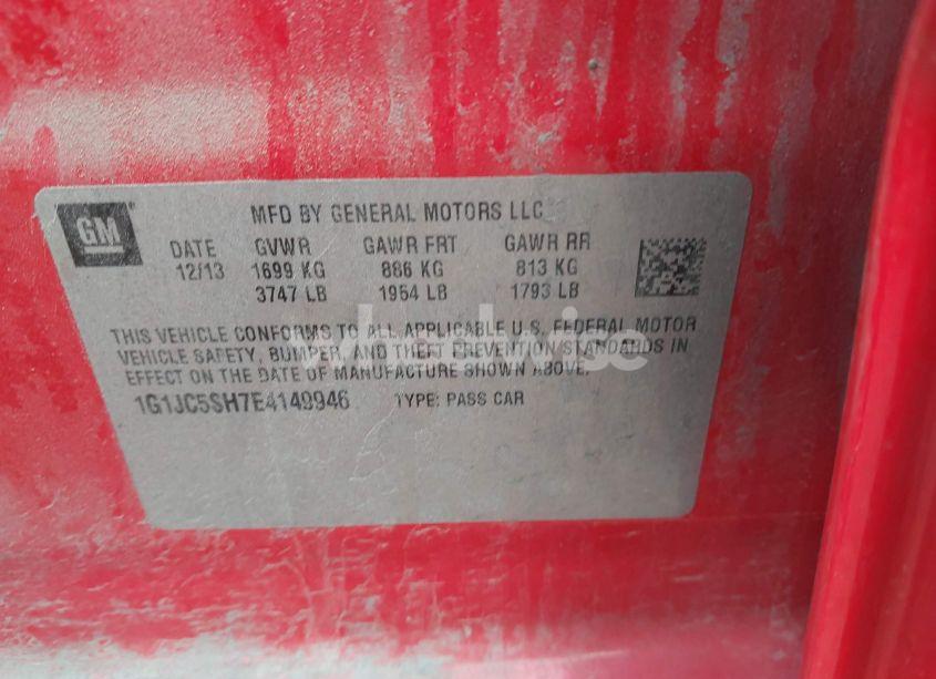 Photo 9 of 2014 Chevrolet Sonic LT AUTO (VIN 1G1JC5SH7E4149946)