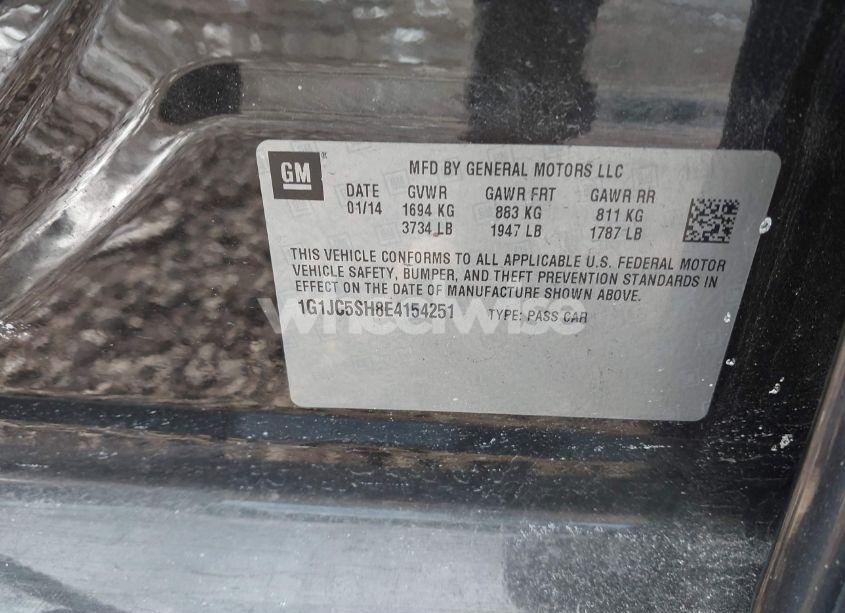 Photo 9 of 2014 Chevrolet Sonic LT AUTO (VIN 1G1JC5SH8E4154251)