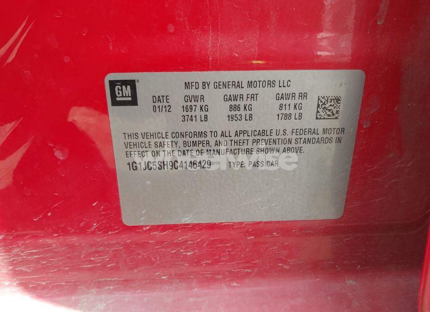 Photo 9 of 2012 Chevrolet Sonic 2LT (VIN 1G1JC5SH9C4146429)