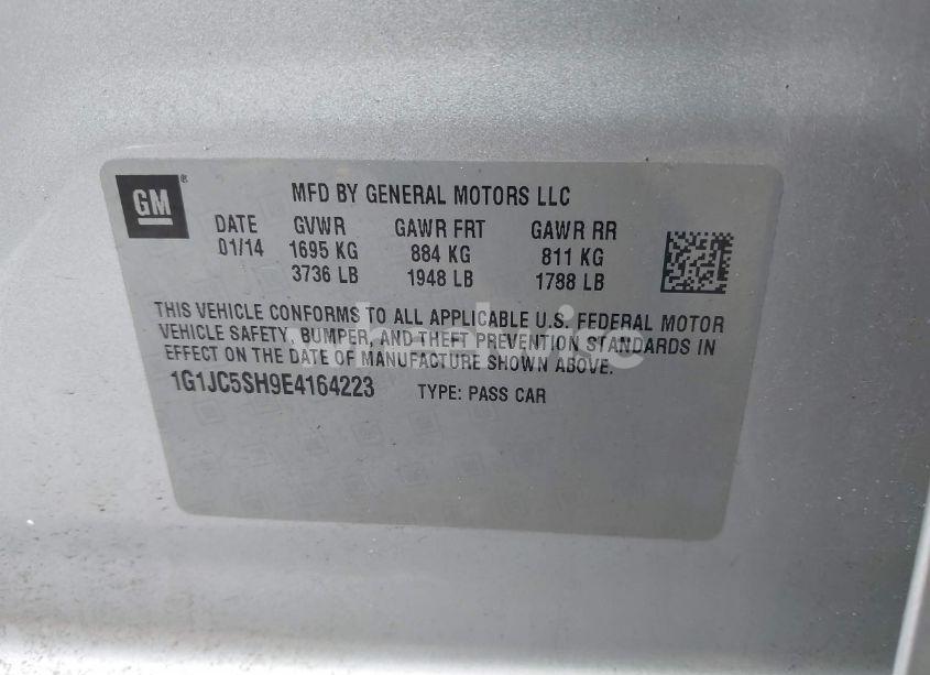 Photo 9 of 2014 Chevrolet Sonic LT AUTO (VIN 1G1JC5SH9E4164223)