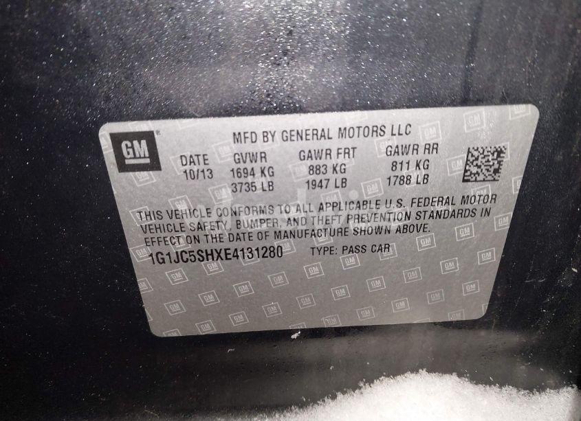 Photo 9 of 2014 Chevrolet Sonic LT AUTO (VIN 1G1JC5SHXE4131280)