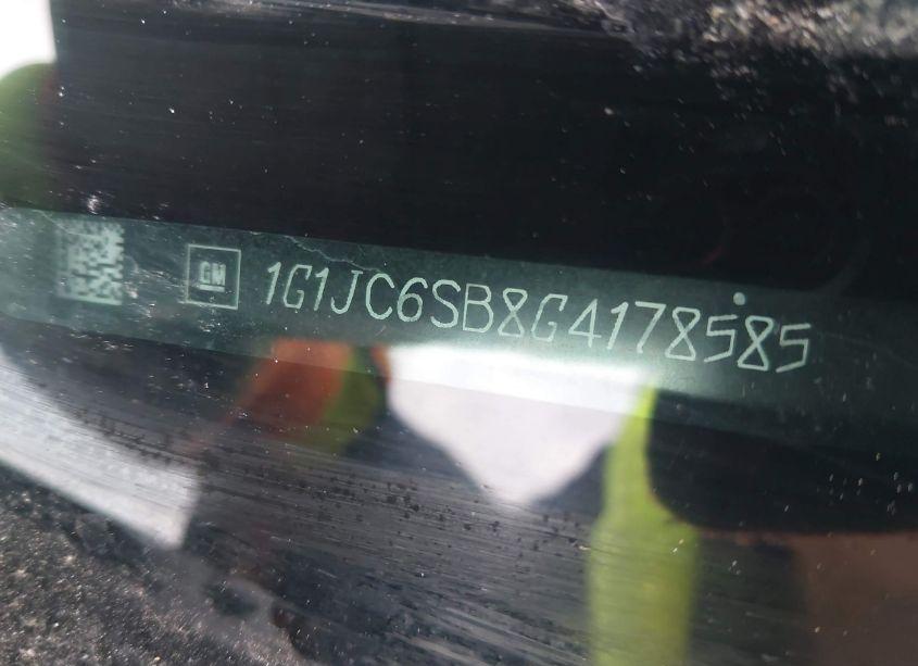 Photo 9 of 2016 Chevrolet Sonic LT AUTO (VIN 1G1JC6SB8G4178585)