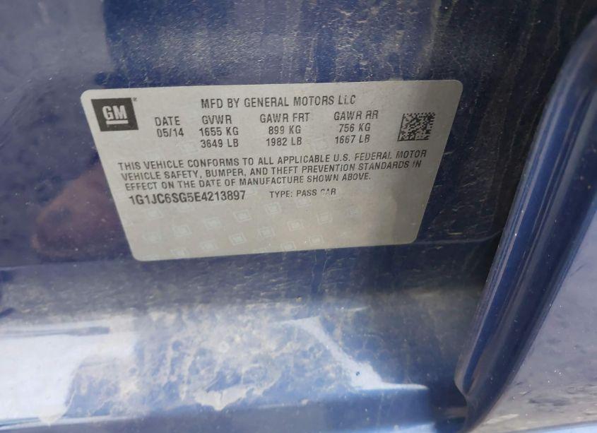 Photo 9 of 2014 Chevrolet Sonic LT AUTO (VIN 1G1JC6SG5E4213897)