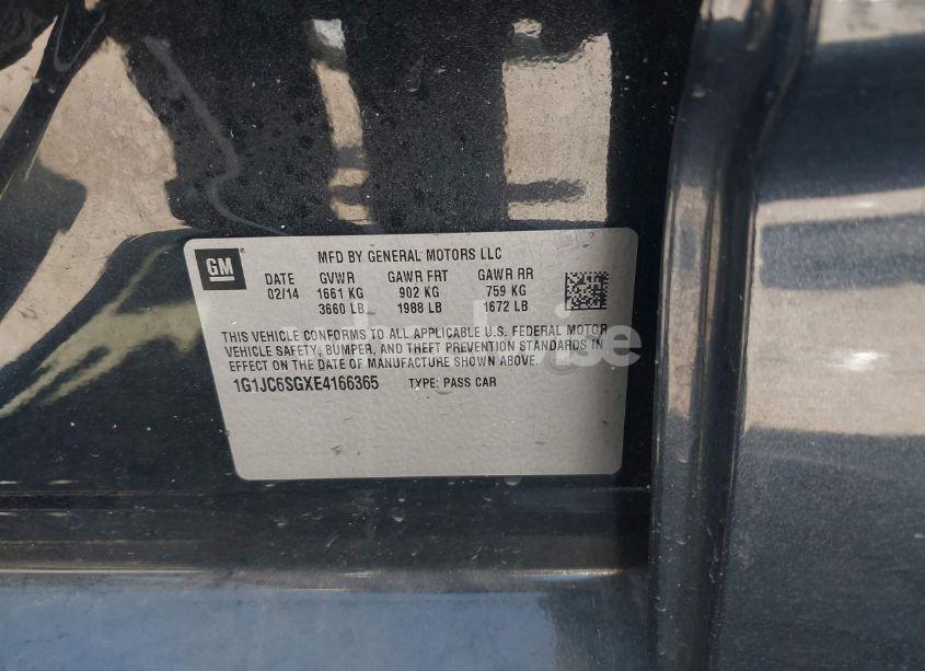 Photo 9 of 2014 Chevrolet Sonic LT AUTO (VIN 1G1JC6SGXE4166365)